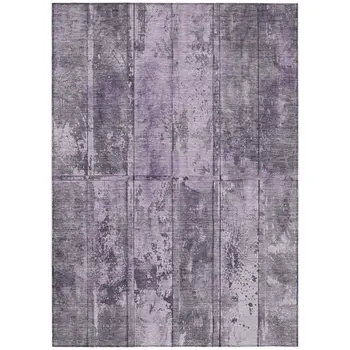9' X 12' Purple Lavender And Gray Abstract Washable Indoor Outdoor Area Rug