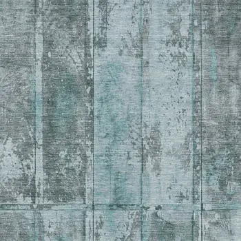 10' X 14' Teal Blue Charcoal And Gray Abstract Washable Indoor Outdoor Area Rug