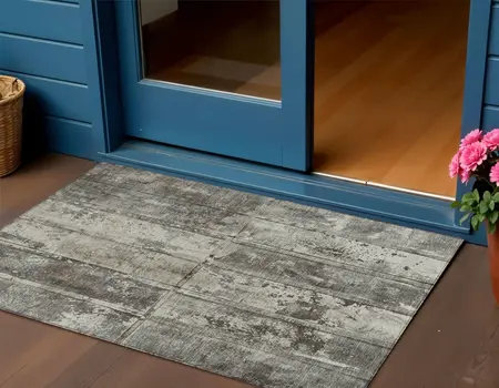 3' X 5' Taupe Beige And Brown Abstract Washable Indoor Outdoor Area Rug
