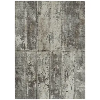 5' X 8' Taupe Beige And Brown Abstract Washable Indoor Outdoor Area Rug