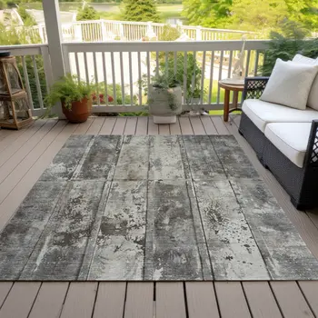 5' X 8' Taupe Beige And Brown Abstract Washable Indoor Outdoor Area Rug