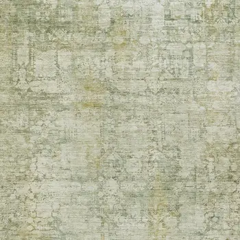 9' X 12' Beige And Ivory Abstract Washable Indoor Outdoor Area Rug