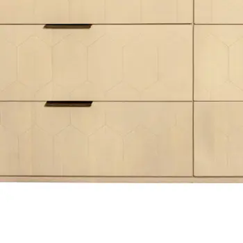 56" Natural Solid Wood Six Drawer Dresser