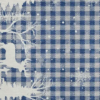 3' X 5' Blue Ivory And Gray Plaid Washable Indoor Outdoor Area Rug