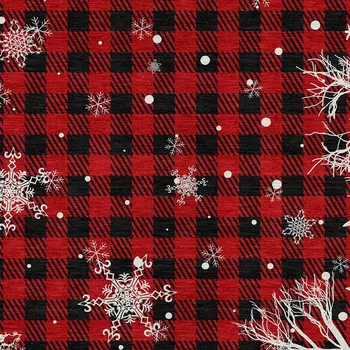 9' X 12' Red Black And Ivory Plaid Washable Indoor Outdoor Area Rug