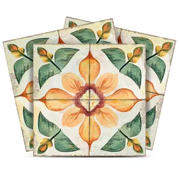 5" x 5" Vinyl Arabesque Peel And Stick Removable Tiles