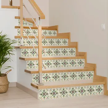 6" x 6" Vinyl Arabesque Peel And Stick Removable Tiles
