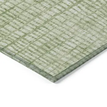 5' X 8' Sage And Ivory Geometric Washable Indoor Outdoor Area Rug