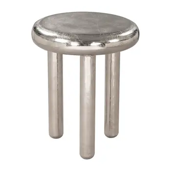 22" Silver Aluminum Pedestal End Table