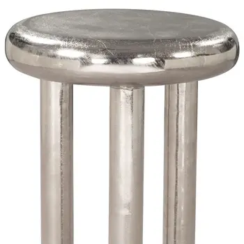 22" Silver Aluminum Pedestal End Table