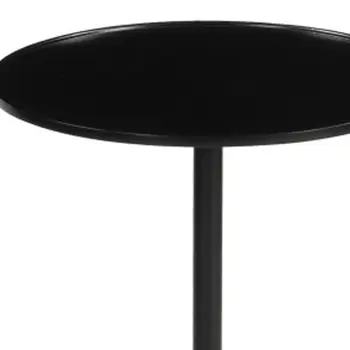 22" Brown Marble Pedestal End Table