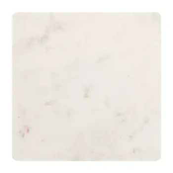 22" White Marble Pedestal End Table