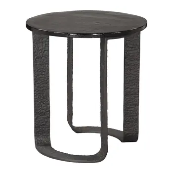 24" Black Aluminum Pedestal End Table