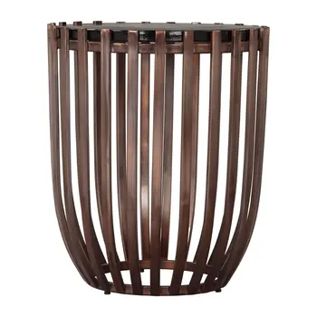 22" Bronze Iron Pedestal End Table