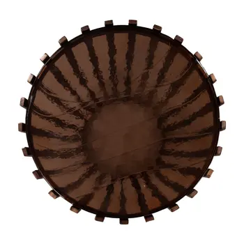 22" Bronze Iron Pedestal End Table