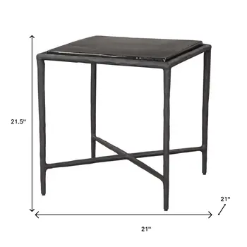 22" Black Aluminum Pedestal End Table