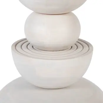 51" White Marble and Wood Pedestal Base Round Top Dining Table