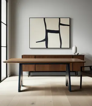 79" Espresso Wood and Solid Wood Pedestal Base Dining Table