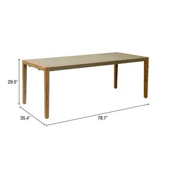 79" Gray Wood and Solid Wood Pedestal Base Dining Table