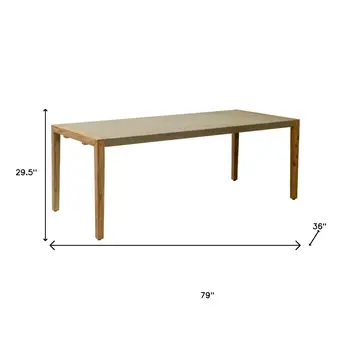 79" Gray Wood and Solid Wood Pedestal Base Dining Table