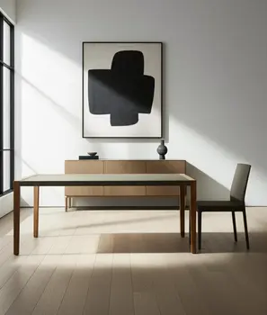 79" Gray Wood and Solid Wood Pedestal Base Dining Table