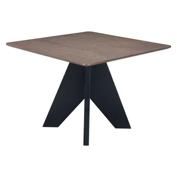 41" Espresso Wood and Solid Wood Pedestal Base Square Dining Table