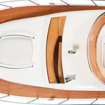14" Unfinished Wood Hand Painted Model Boat