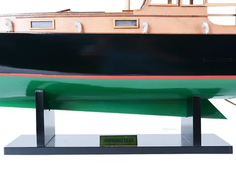 15" Unfinished Wood Hand Painted Model Boat