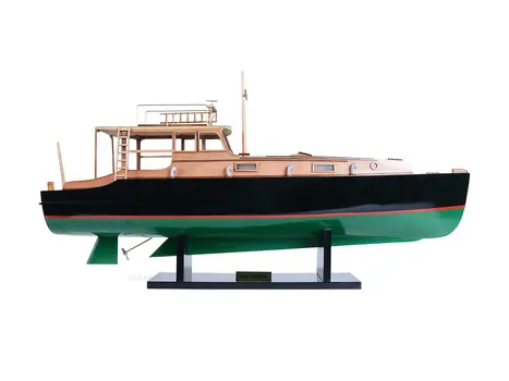 15" Unfinished Wood Hand Painted Model Boat
