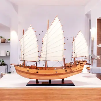 23" Unfinished Wood Hand Painted Model Boat