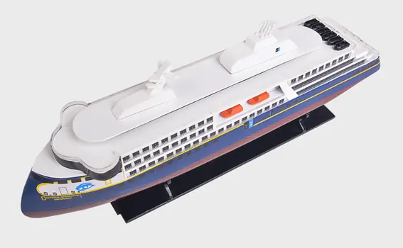 4" Unfinished Wood Hand Painted Model Boat