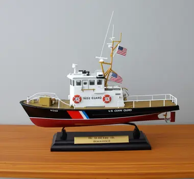 10" Unfinished Wood Hand Painted Model Boat