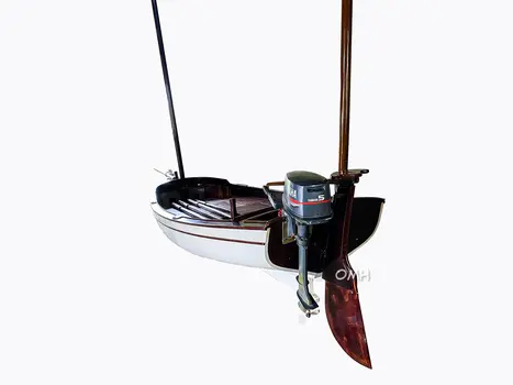 32" Unfinished Wood Hand Painted Model Boat