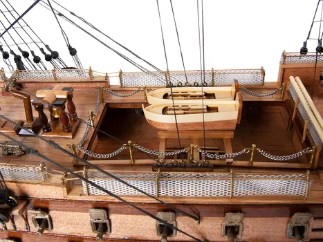 36" Unfinished Wood Hand Painted Model Boat