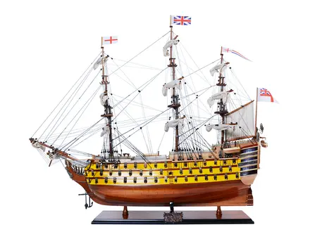 36" Unfinished Wood Hand Painted Model Boat