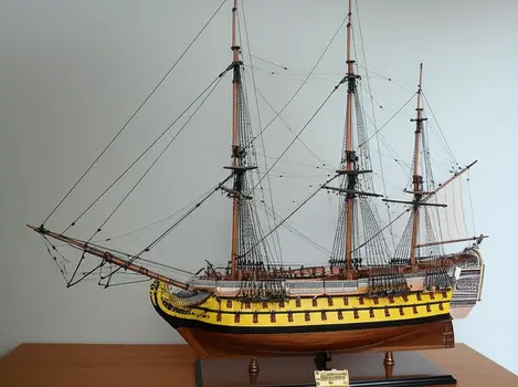 36" Unfinished Wood Hand Painted Model Boat