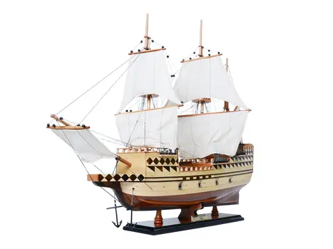 25" Unfinished Wood Hand Painted Model Boat