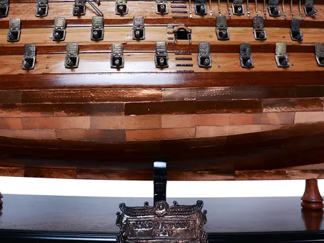 32" Unfinished Wood Hand Painted Model Boat