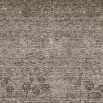 5' X 8' Taupe And Beige Floral Washable Indoor Outdoor Area Rug