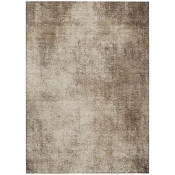 8' X 10' Taupe And Brown Abstract Washable Indoor Outdoor Area Rug