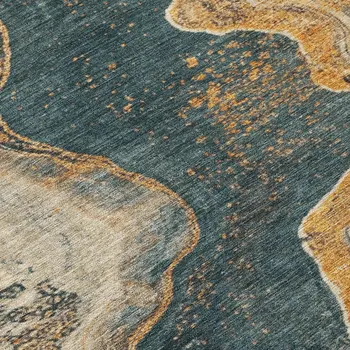 10' X 14' Linen And Charcoal Abstract Washable Indoor Outdoor Area Rug