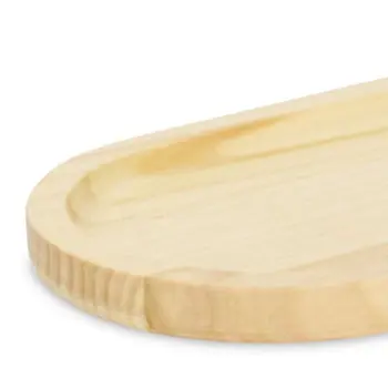 12" Natural Solid Wood Handmade Oval Vanity Tray