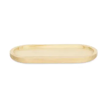 12" Natural Solid Wood Handmade Oval Vanity Tray