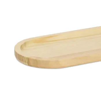 12" Natural Solid Wood Handmade Oval Vanity Tray
