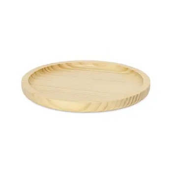 9" Natural Solid Wood Handmade Round Vanity Tray