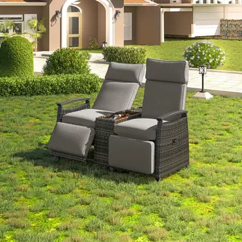 24" Brown Metal Outdoor Accent Chair with Storage with Brown Cushion