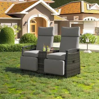 24" Brown Metal Outdoor Accent Chair with Storage with Brown Cushion
