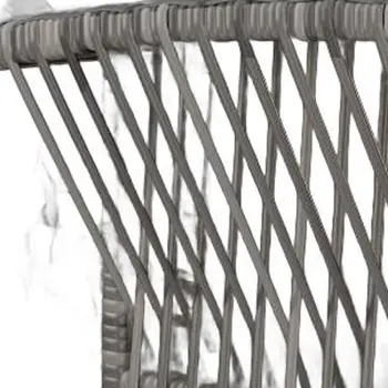 69" Gray Metal Outdoor Swing Chair with Gray Cushion