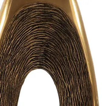 19" Gold And White Aluminum And Marble Abstract Tabletop Sculpture