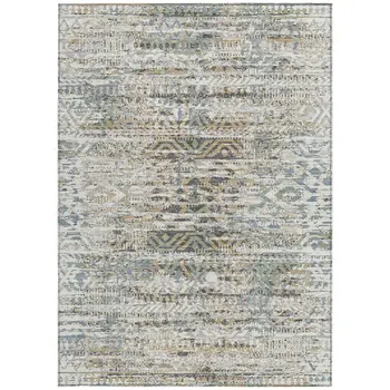 3' X 5' Ivory And Beige Moroccan Washable Indoor Outdoor Area Rug